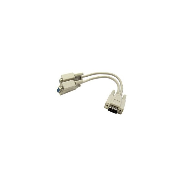 Cable Wholesale DB9 Serial Y adapter, DB9 Male to Dual DB9 Female, 8 inch 30D1-27208 - main